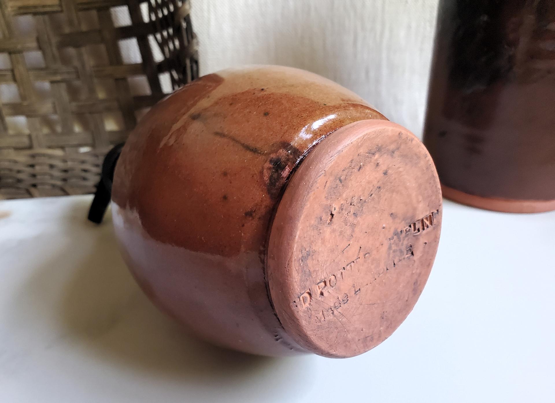 Redware Soap or Lotion Pump Dispenser, Handmade by Rick of Pied Potter Hamelin, Featuring Dapples