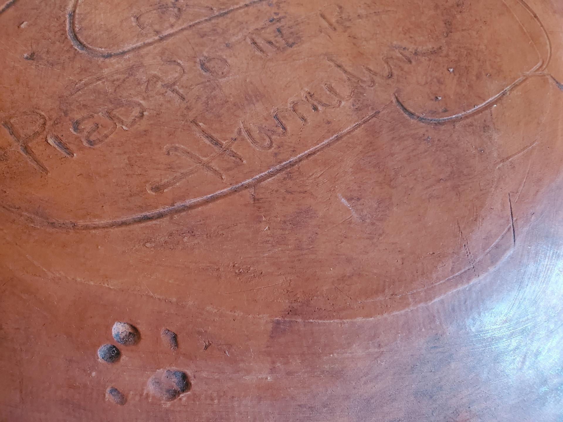 Redware Deep Trencher with One-of-a-Kind Heart Slip Motif