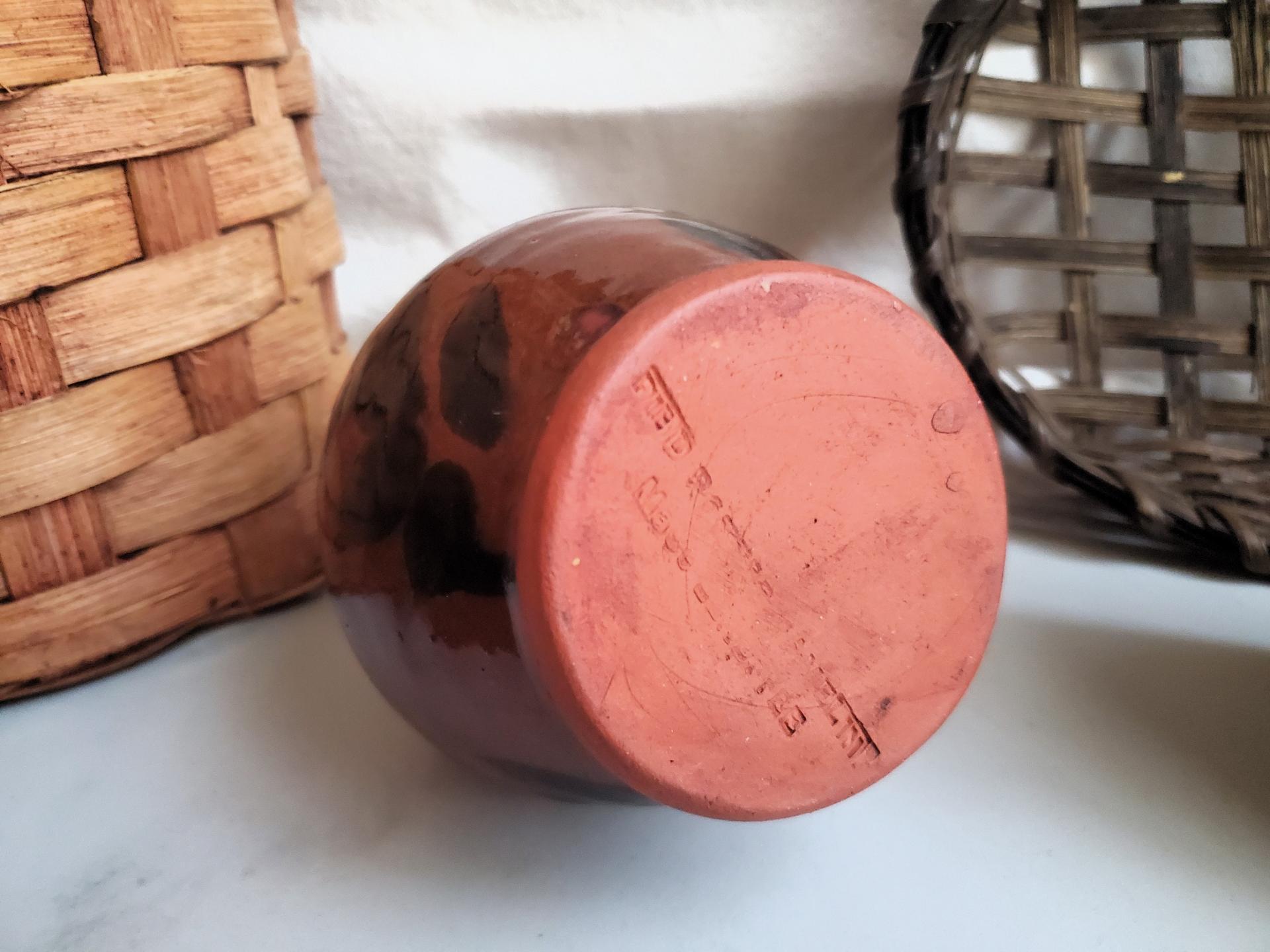 One-of-a-Kind Redware Soap or Lotion Dispenser Jug