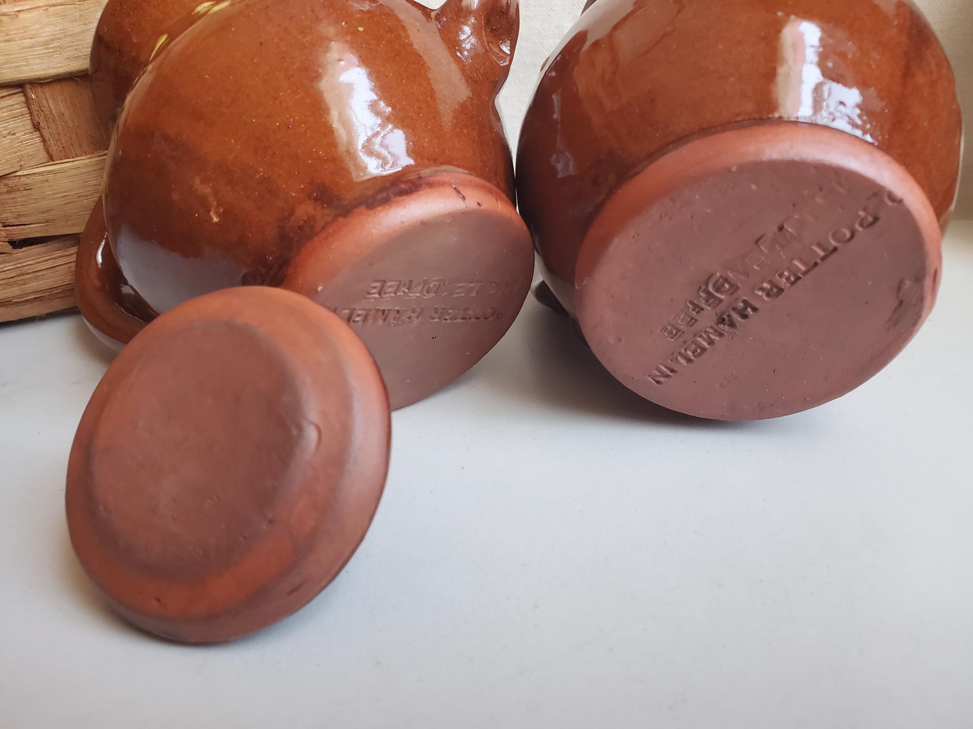 Sugar and Creamer Set with Squiggles and Dots Pattern