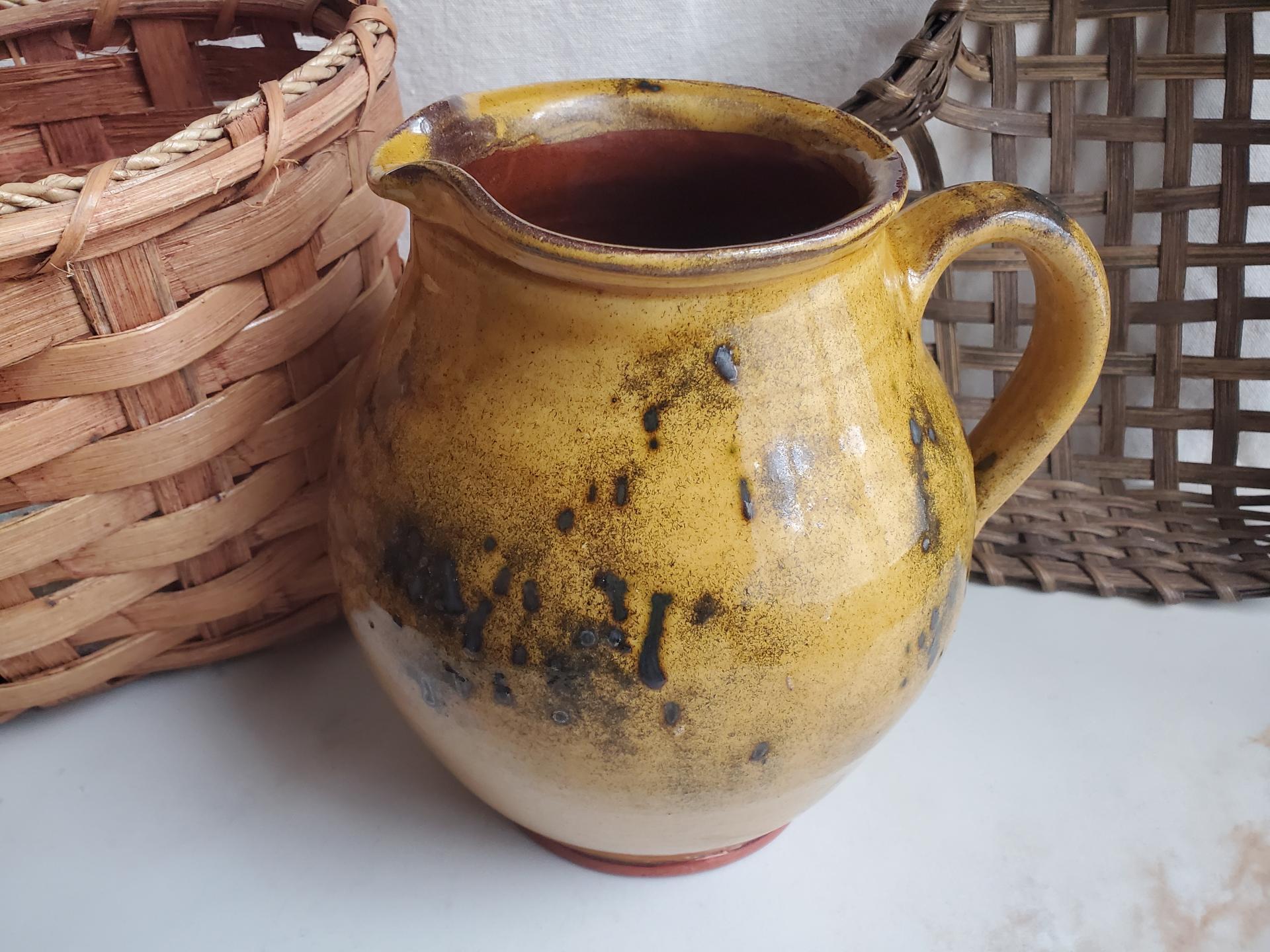 Redware Pitcher with Spangles