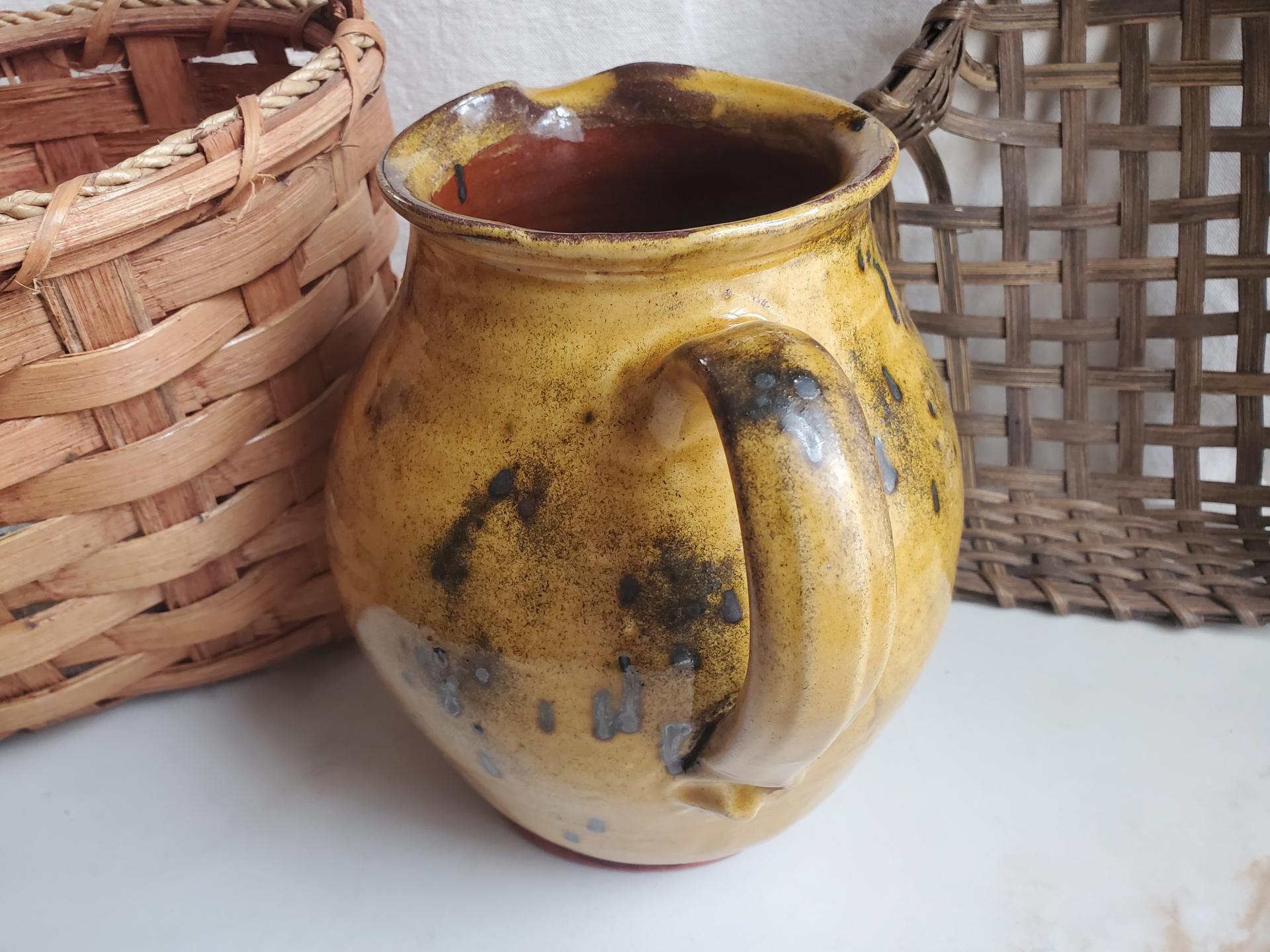 Redware Pitcher with Spangles