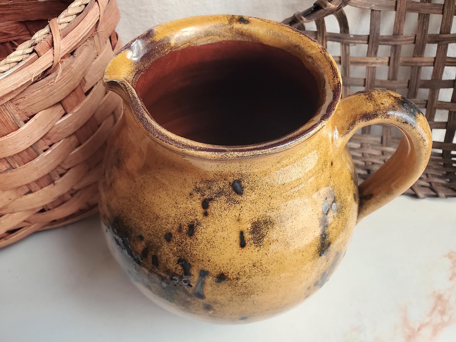 Redware Pitcher with Spangles