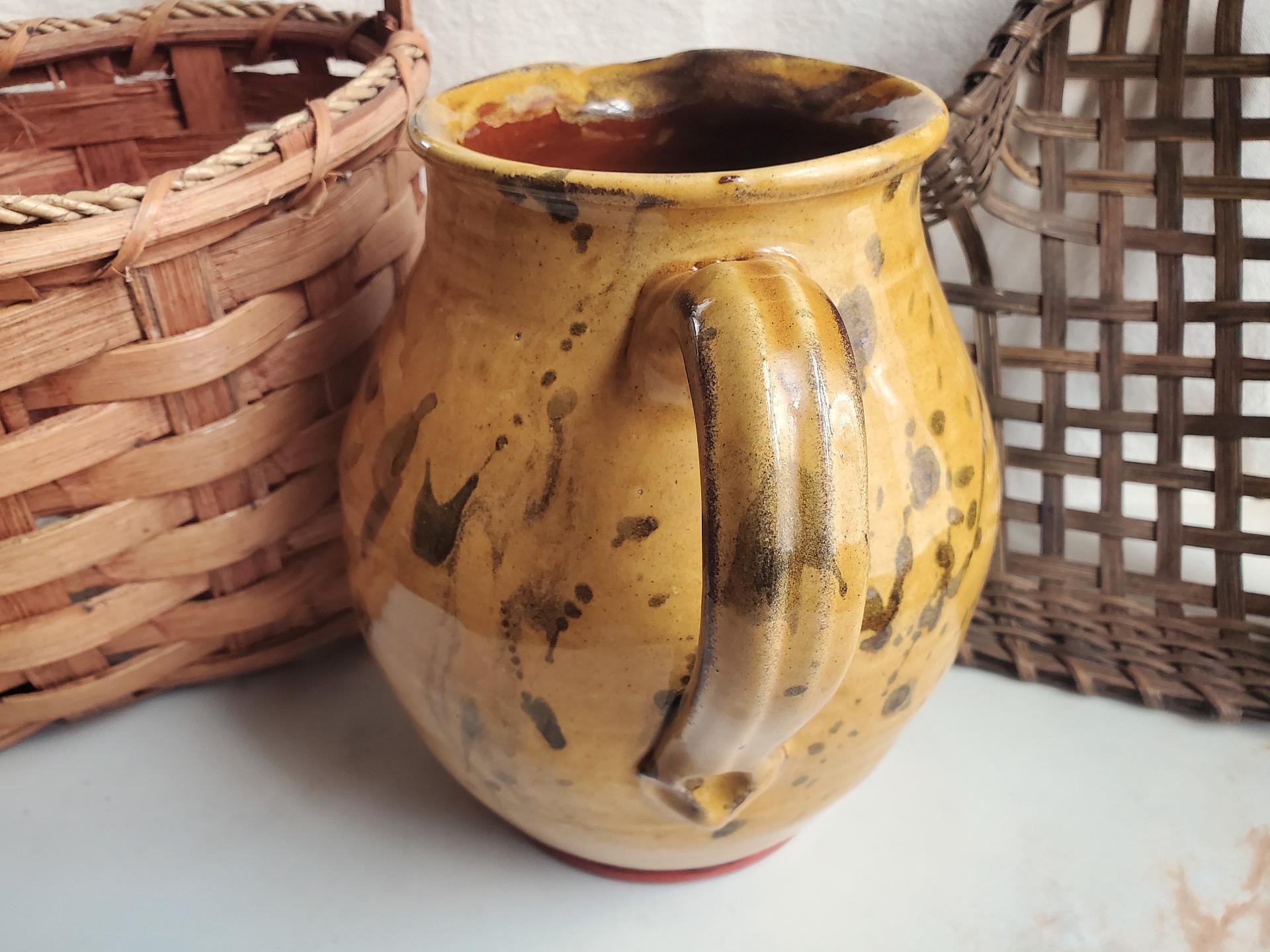 Redware Pitcher with Dabbles