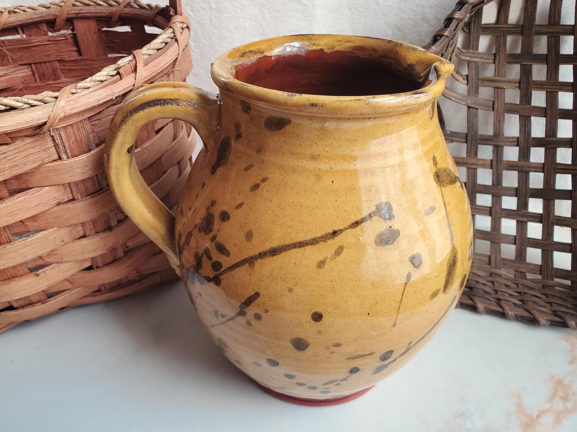 Redware Pitcher with Dabbles