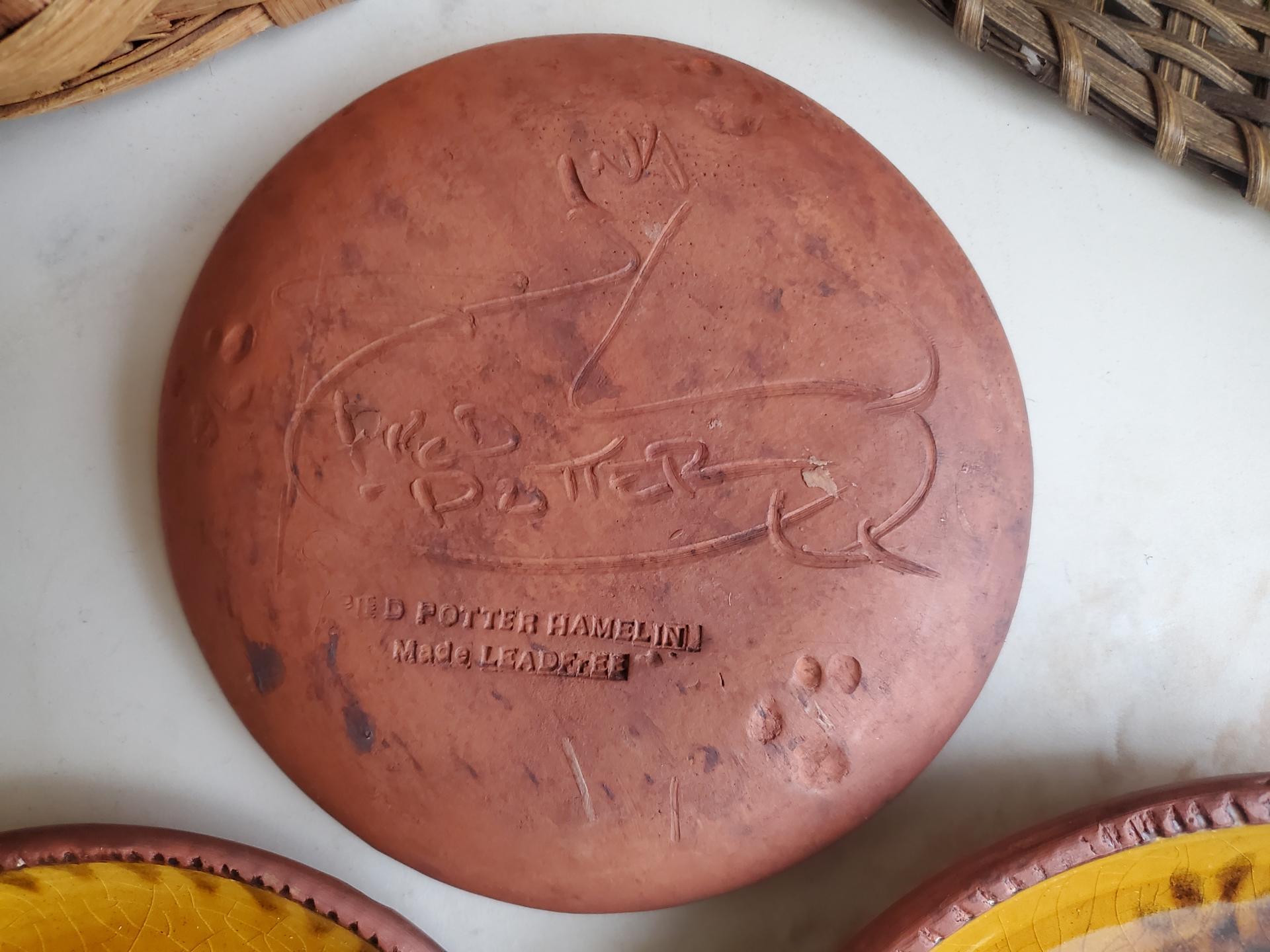 Redware 7 in. Plate, "1776"