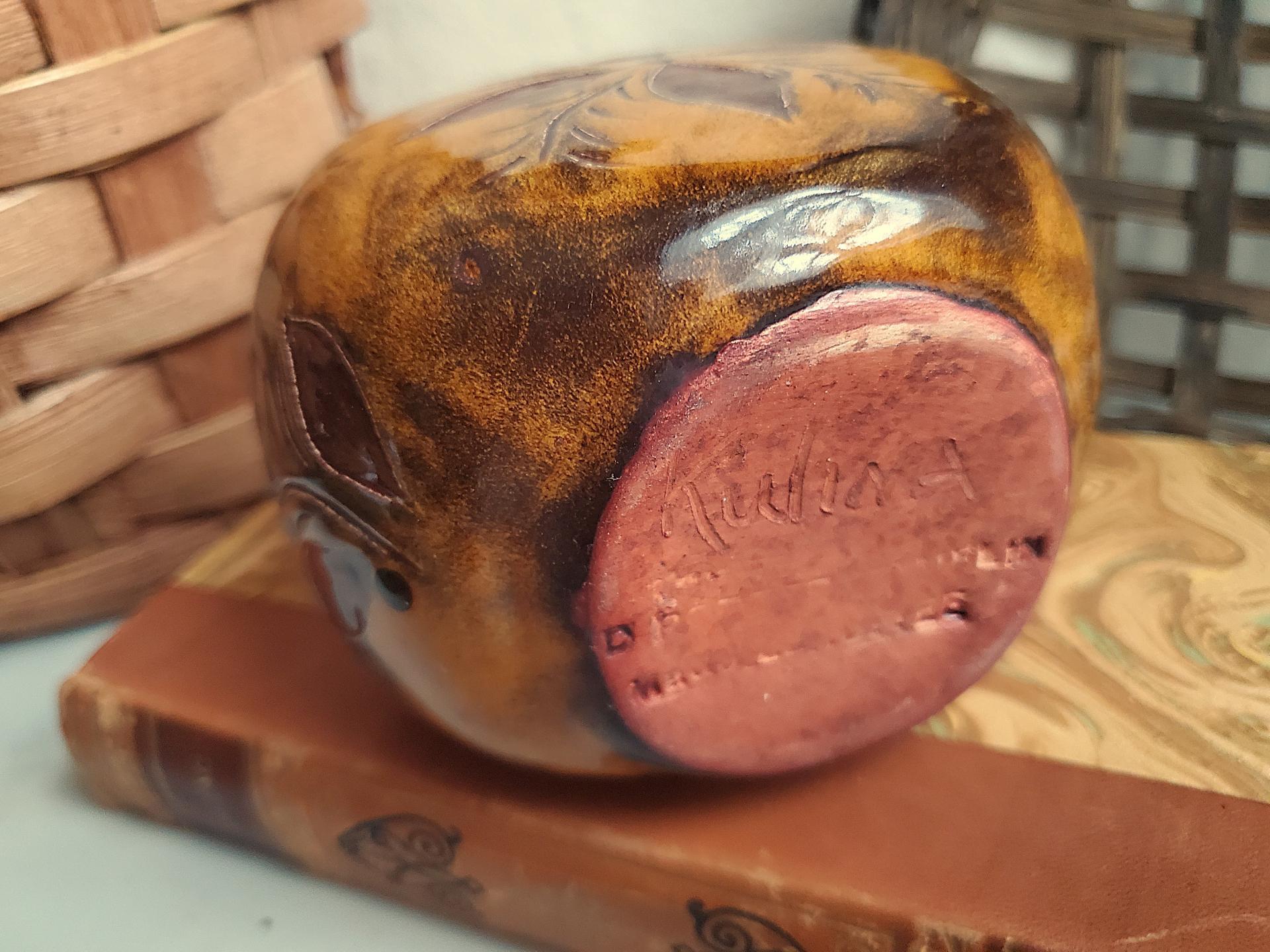 Redware Bottle with Sgraffito Decoration