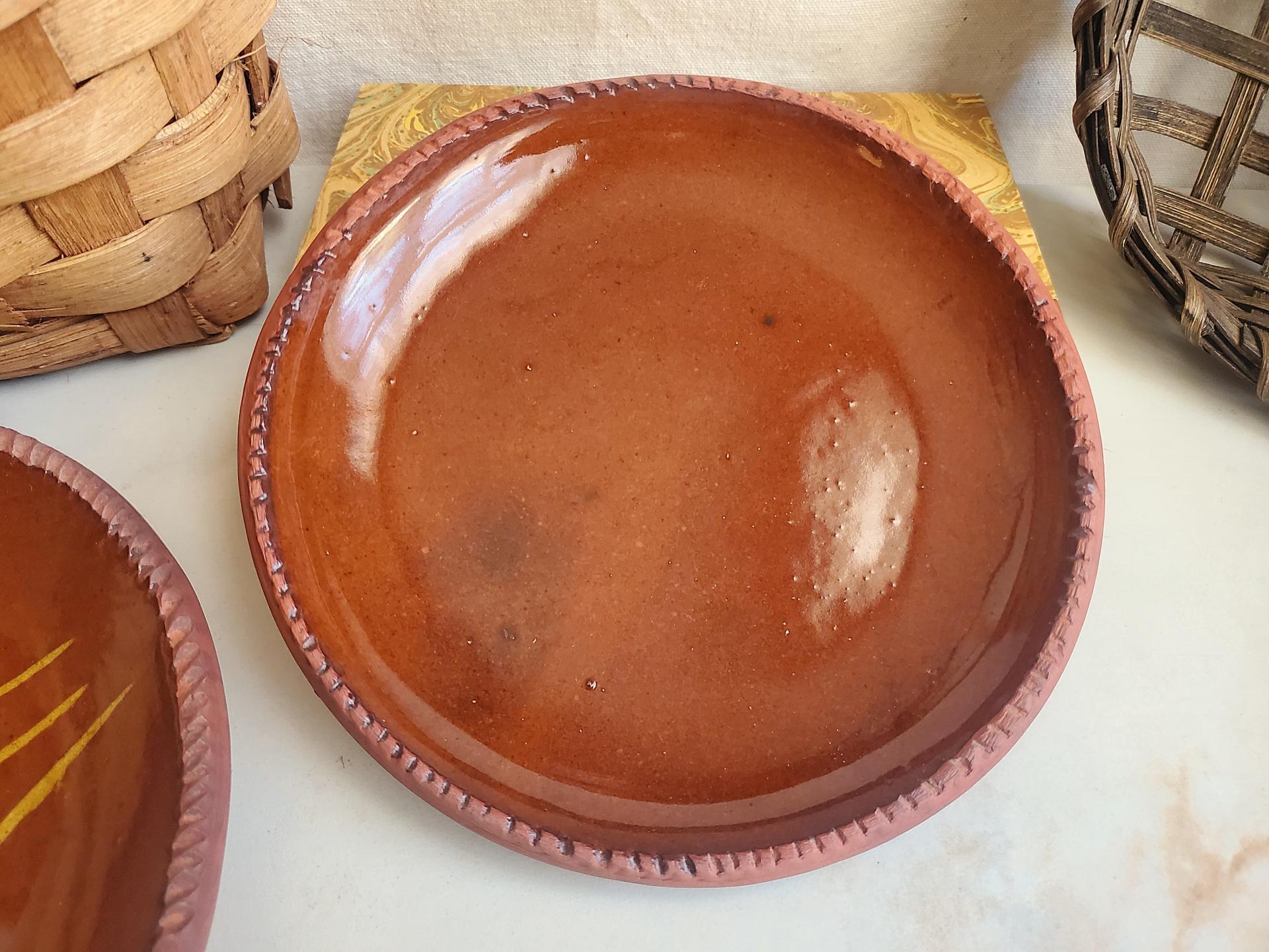 Redware 7 in. Plate, Plain