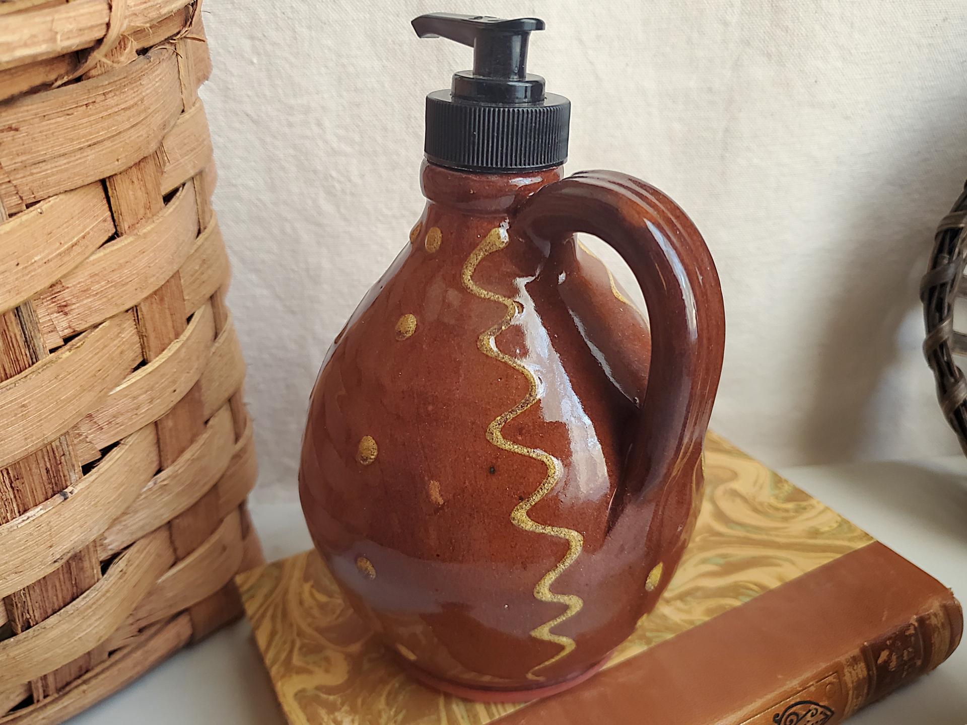 Redware Soap/Lotion Dispenser Jug