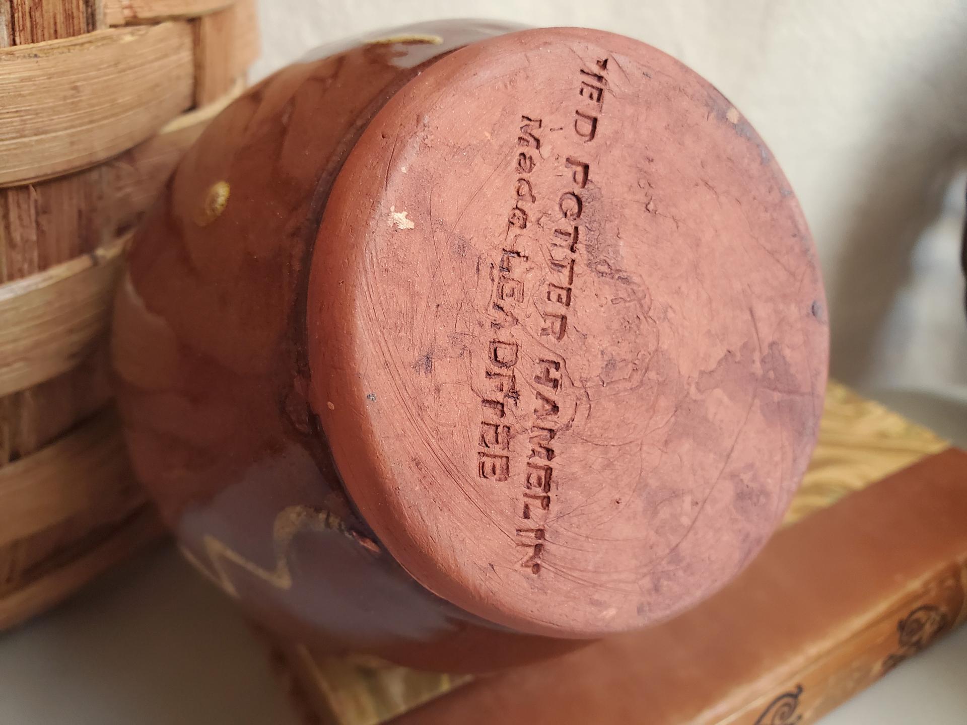 Redware Soap/Lotion Dispenser Jug