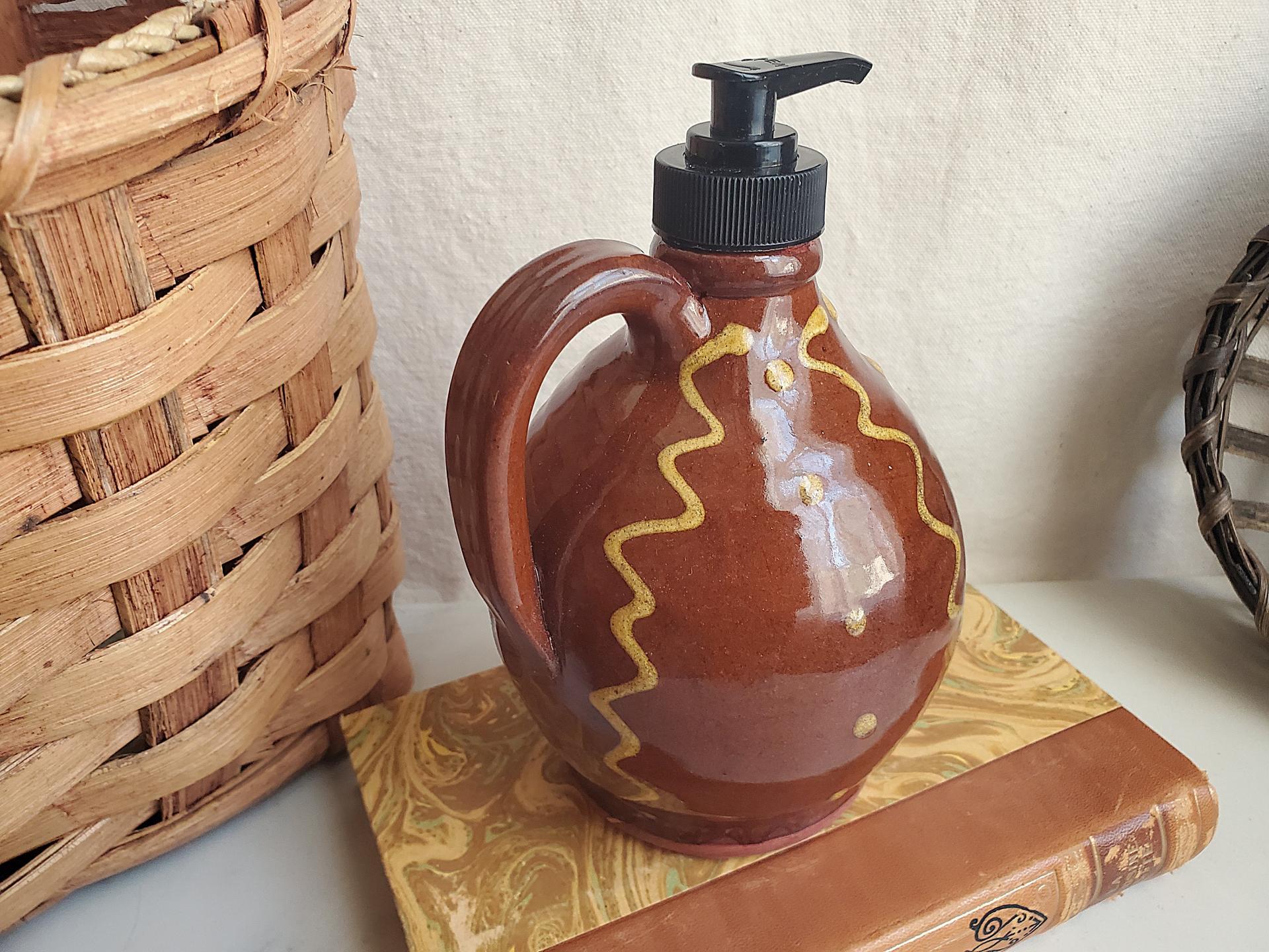 Redware Soap/Lotion Dispenser Jug