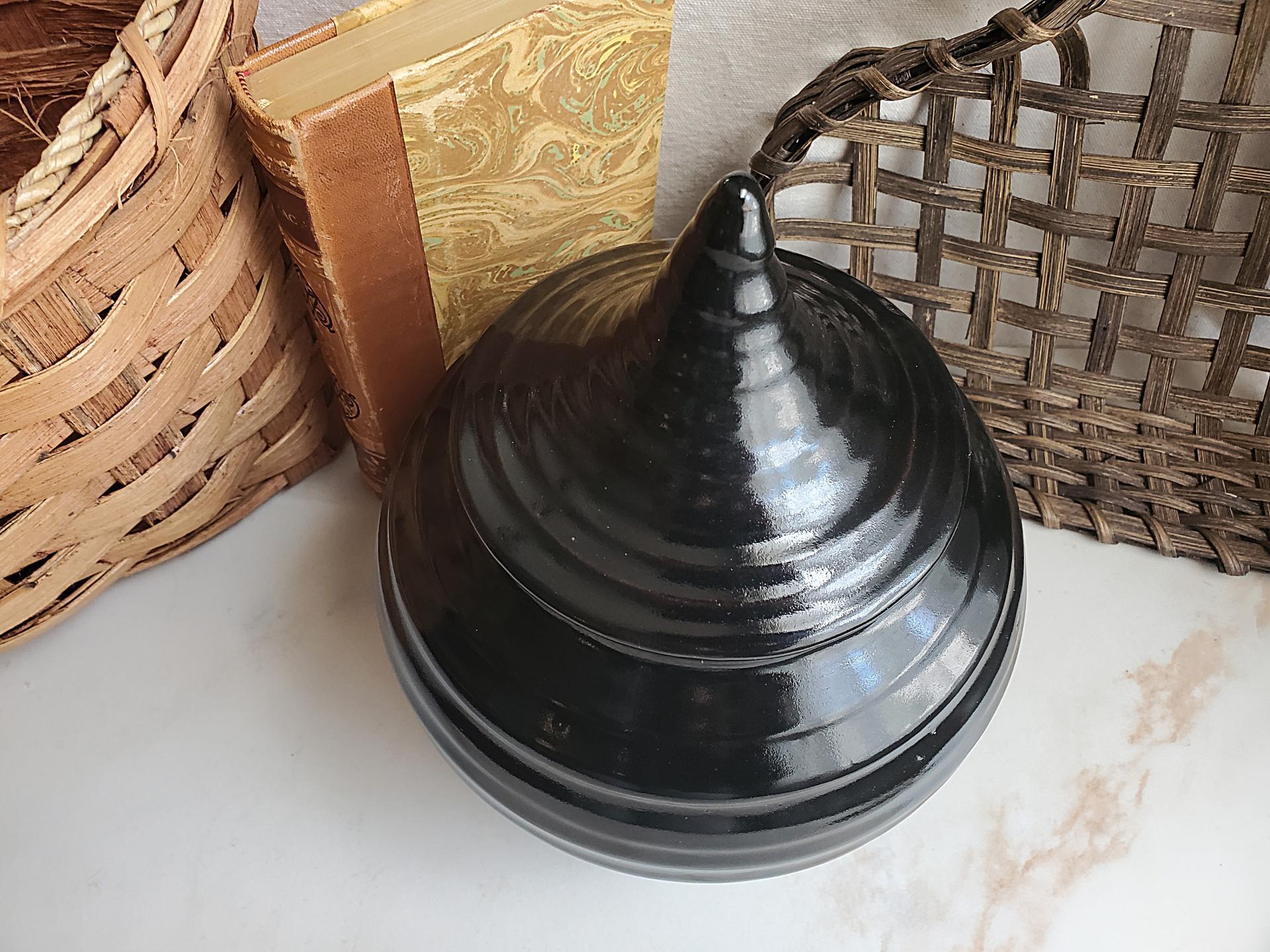 Redware Jar with Black Glaze