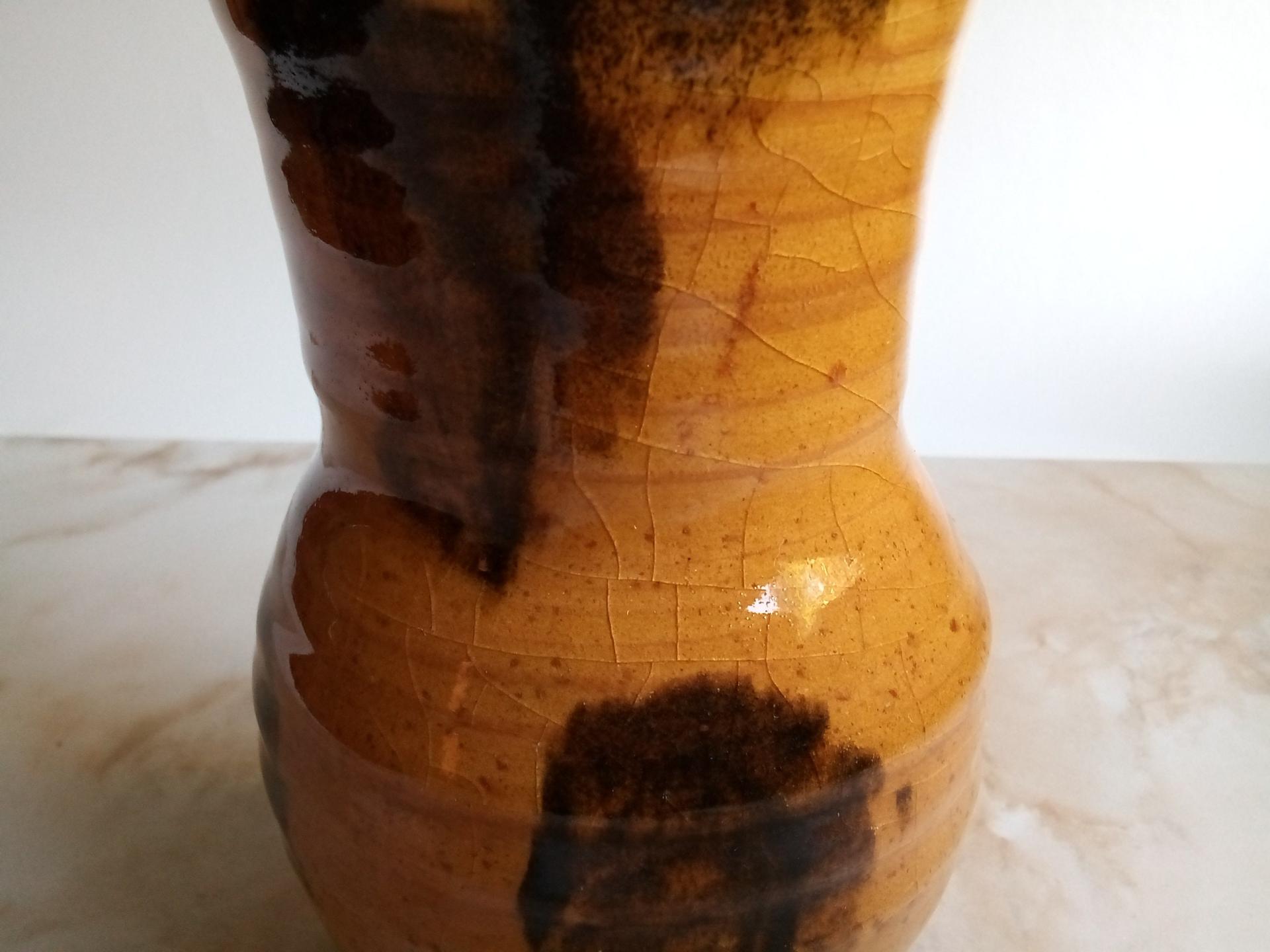 Redware Medieval Mug, Earthenware with Black Glaze