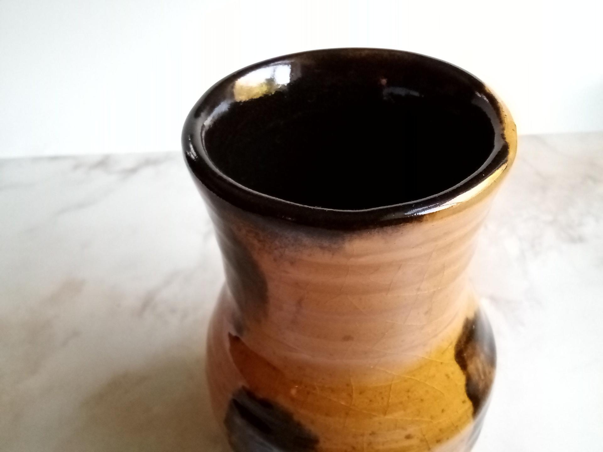 Redware Medieval Mug, Earthenware with Black Glaze