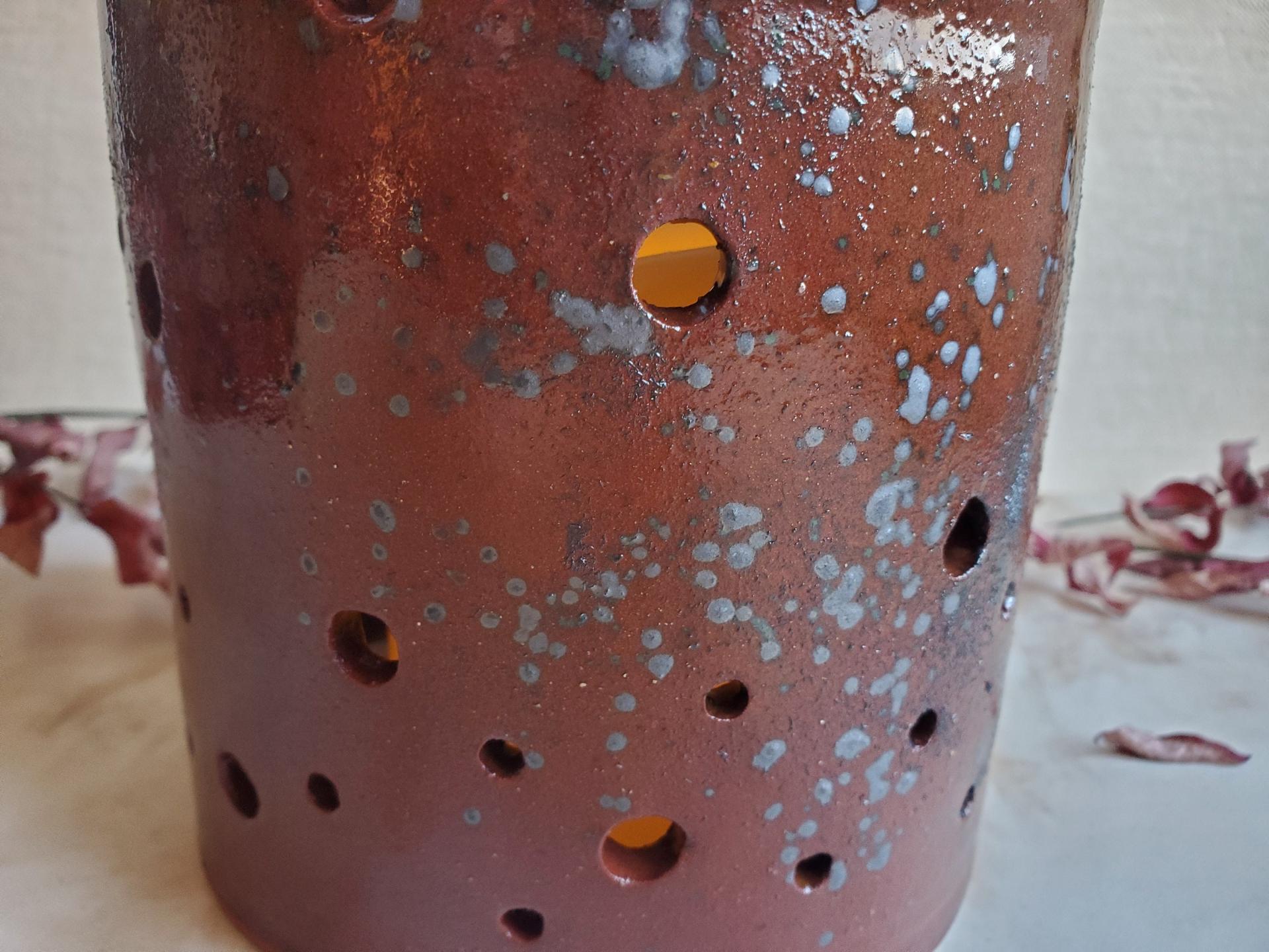 Redware Luminary with Spangles