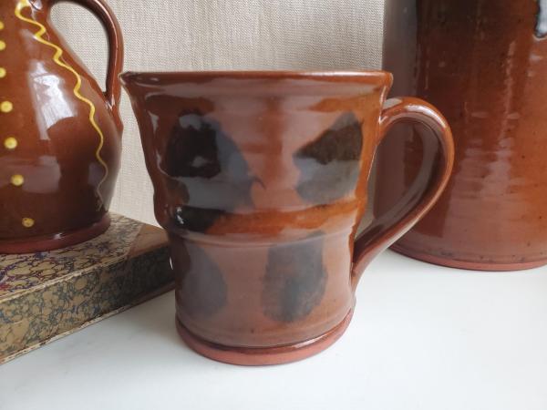 Large Redware 16 oz. Mug with Black Dapples