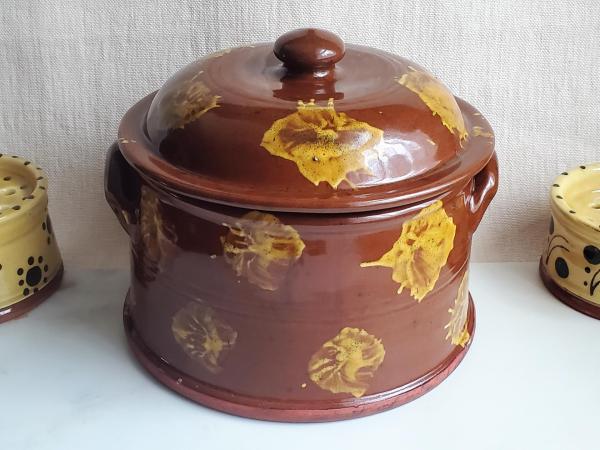 Redware Large Covered Serving Dish