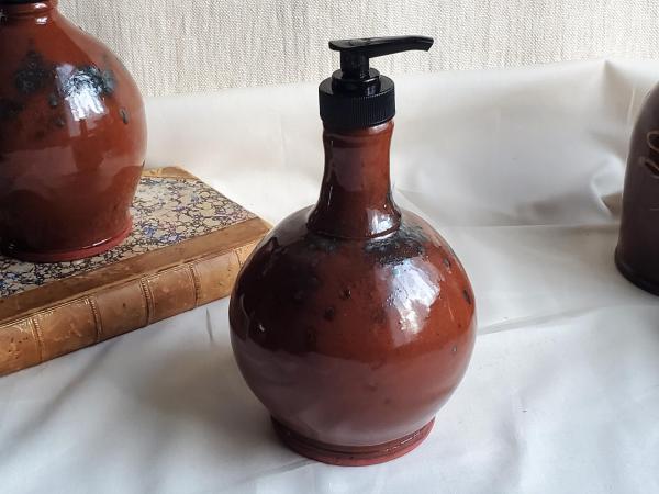 Redware Soap/Lotion Dispenser Bottle with Spangles