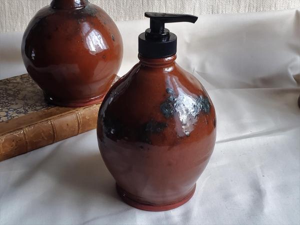 Redware Soap/Lotion Dispenser Bottle with Spangles