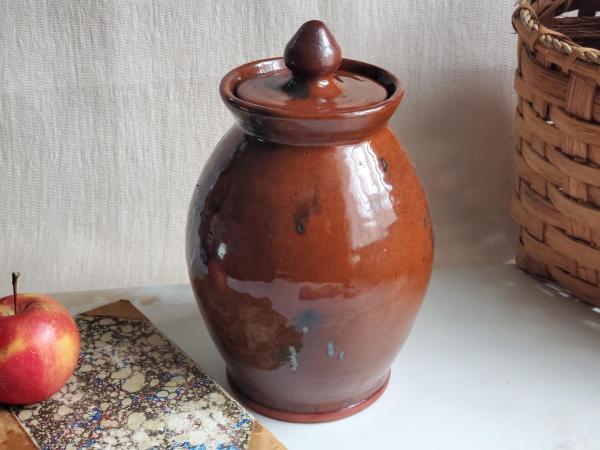 Redware 8 in Jar with Spangles