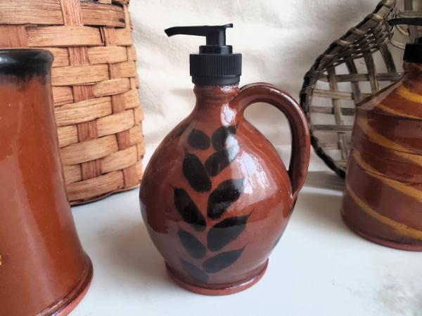 One-of-a-Kind Redware Soap or Lotion Dispenser Jug