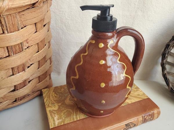 Redware Soap/Lotion Dispenser Jug