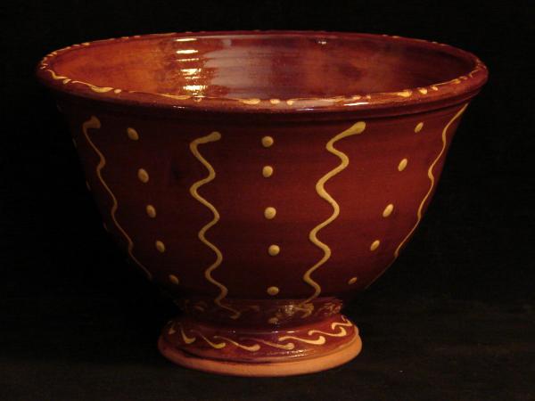 Redware Fruit Bowl, Squiggles & Dots Patterns