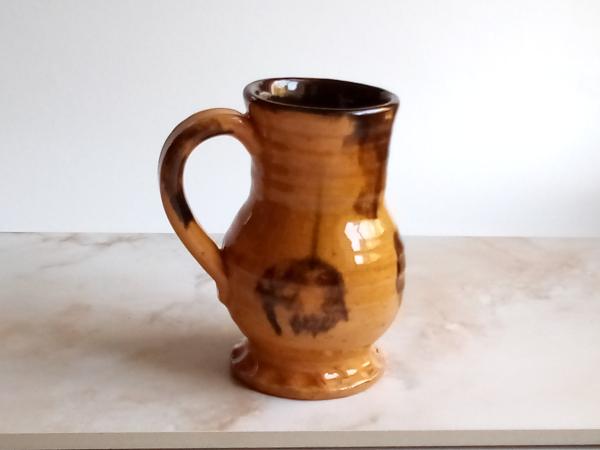 Redware Medieval Mug, Earthenware with Black Glaze