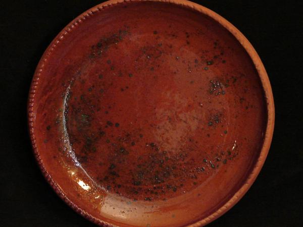 Custom Order Pied Potter Hamelin Redware 11" Plate, Spangles