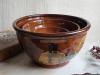 Redware Bowl Set with Spangles and Daubs Motif