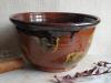 Large Redware Bowl with Spangles and Daubs Motif