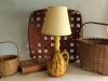 Redware Table Lamp with Marbled Decoration